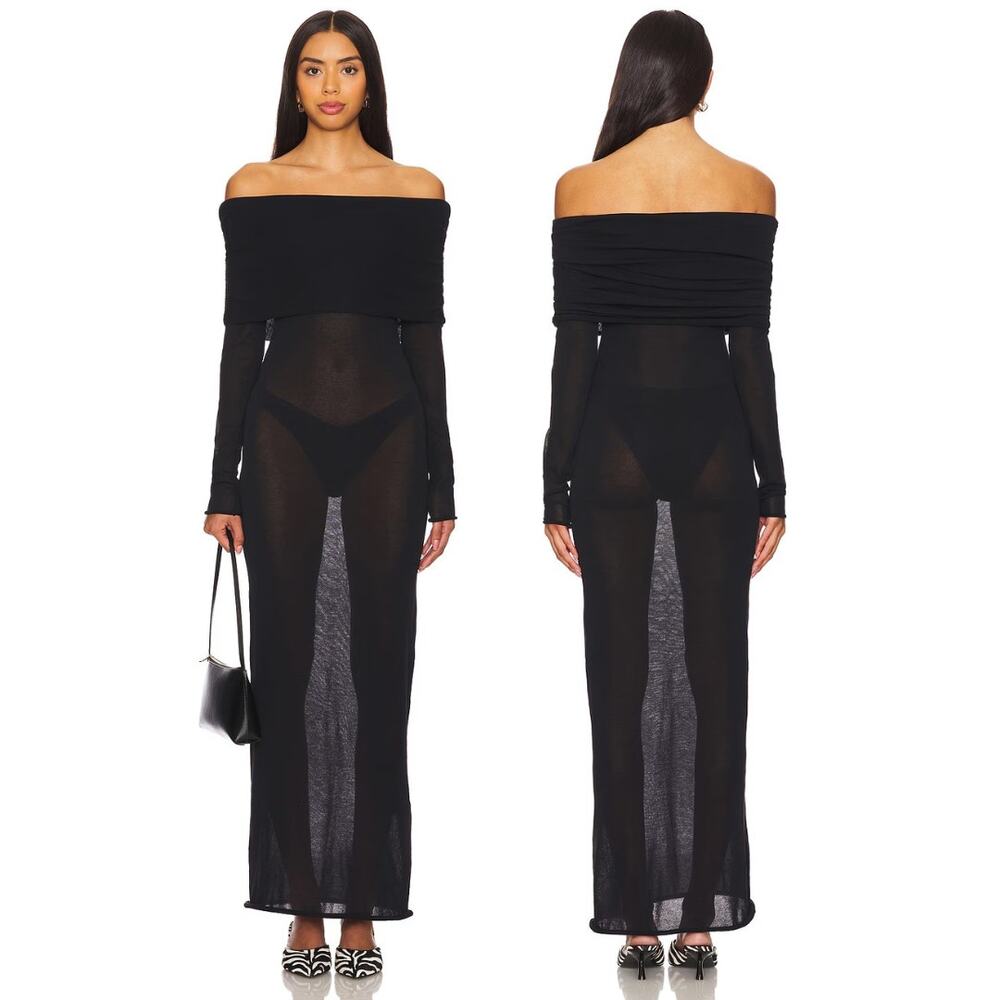 Lovers and Friends Sofie Dress Maxi Knit Sheer Beachy Vacation Party Summer XS